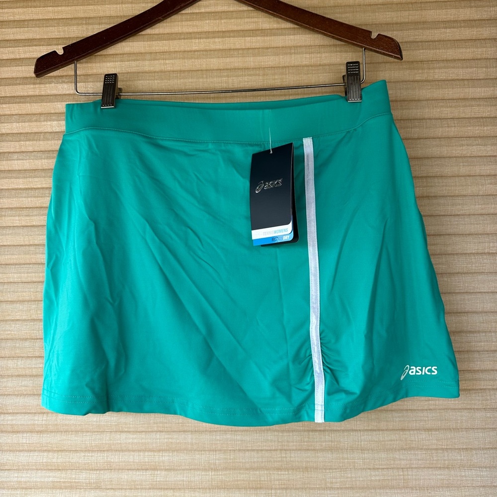 NWT ASICS Green Tennis Skirt with built in Compressions Shorts L